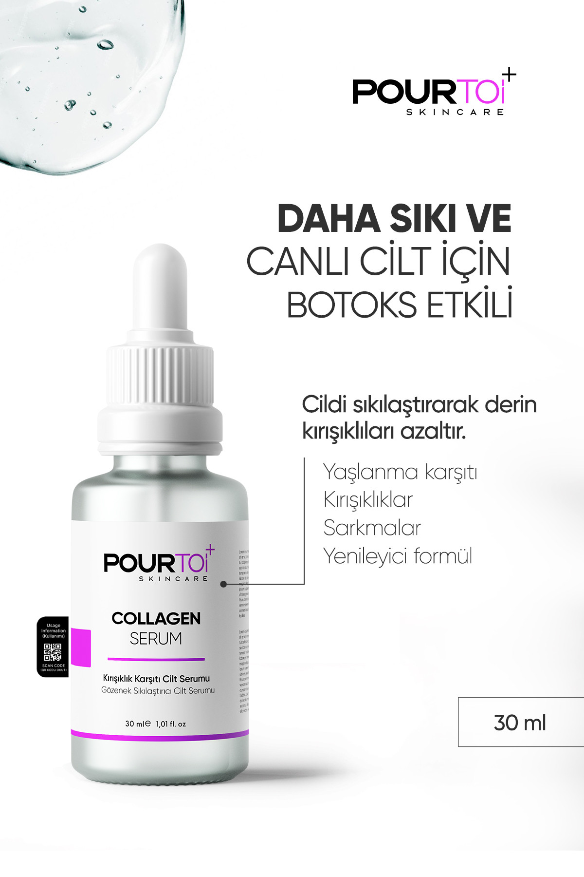 Gözenek Sıkılaştırıcı % 2 Saf Collagen Serumu 30 Ml