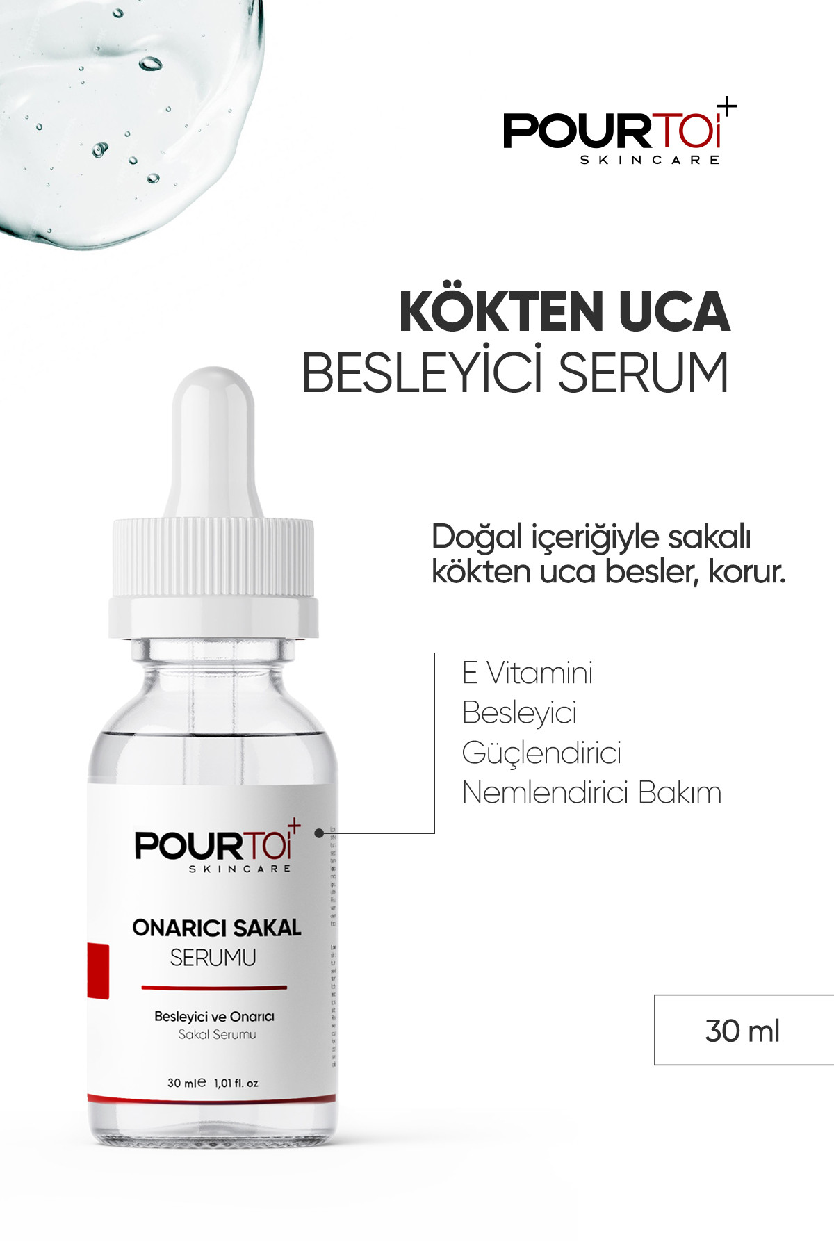 Pour Toi Onarıcı Sakal Bakım Serumu Restorative Beard Serum 30 ml